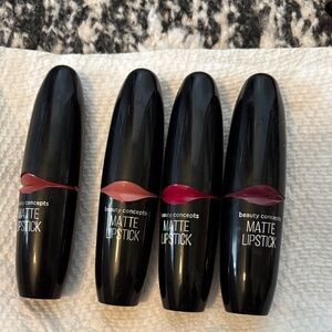 Beauty Concepts Matte 4 Lipstick Set - Red and Pink Shades new